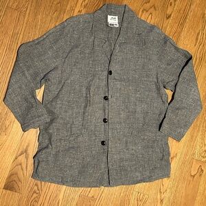 Flax by Jeanne‎ Engelhart Gray Linen Blazer Lagenlook Minimalist Boho